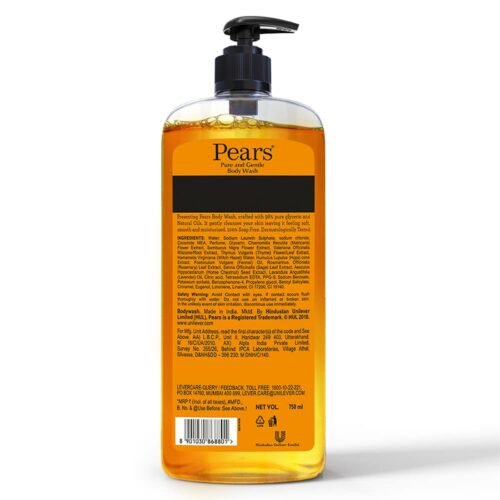 Pears Pure & Gentle Shower Gel SuperSaver XL Pump Bottle With 98% Pure Glycerine, 100% Soap Free and No Parabens, 750 ml