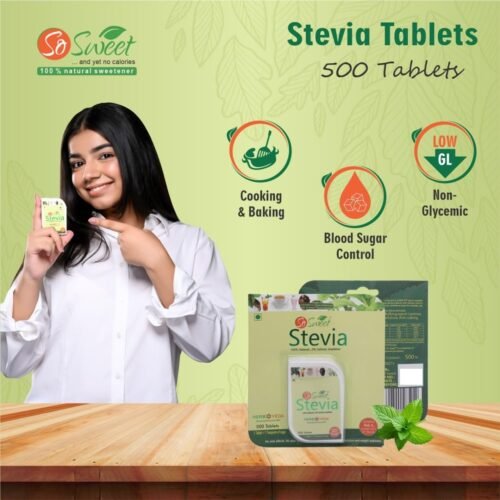 So Sweet Stevia 500 Tablet Dispenser 100% Natural Sweetener - Sugarfree