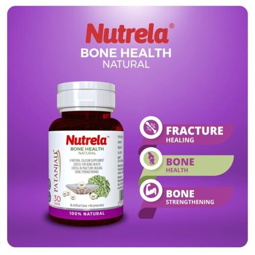 Nutrela Bone Health Natural Calcium for Supplement for Women | Ayurvedic Calcium for Men | For bone Health | Joint Health | 30 Capsules