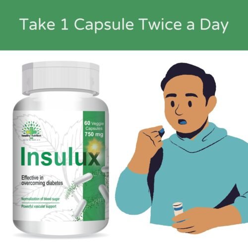 Healthy Nutrition - Just for the Health of it Insulux 750mg (60 Capsules) Support Endocrine Health & Diabetes Control