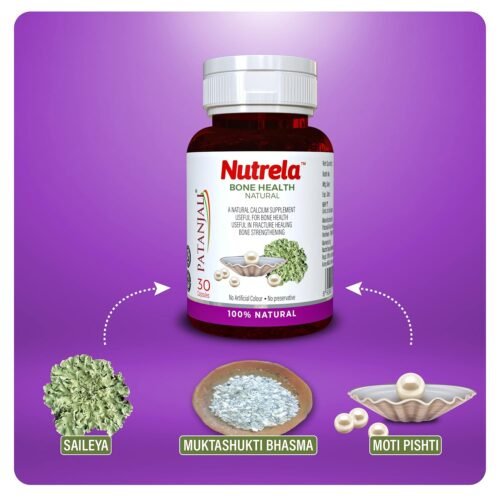 Nutrela Bone Health Natural Calcium for Supplement for Women | Ayurvedic Calcium for Men | For bone Health | Joint Health | 30 Capsules