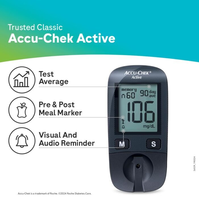 Accu-Chek Active Blood Glucose Glucometer Kit With Vial Of 10 Strips