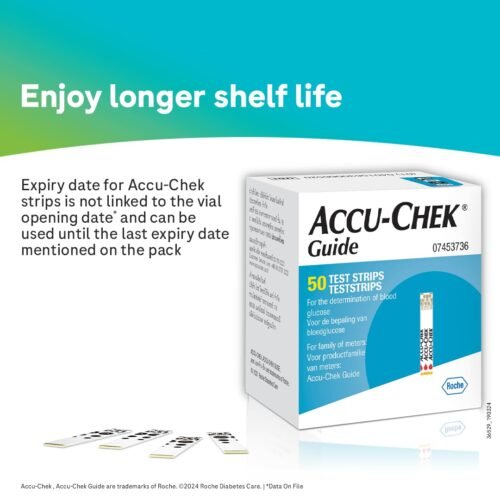 Accu-Chek Guide Blood Glucose Glucometer (with Bluetooth) Kit with Vial of 10 Strips, 10 Lancets and a Lancing Device