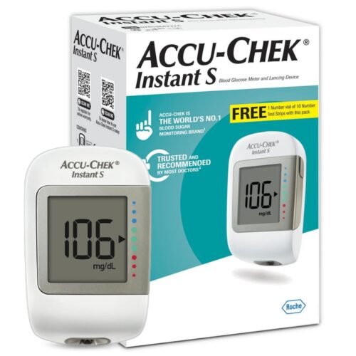 Accu-Chek Instant S Blood Glucose Glucometer Kit with Vial of 10 Strips