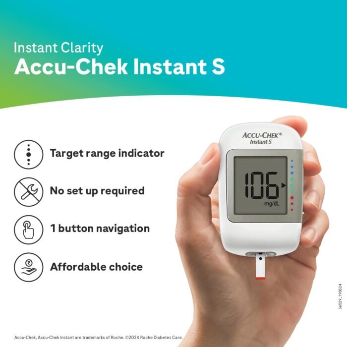 Accu-Chek Instant S Blood Glucose Glucometer Kit with Vial of 10 Strips