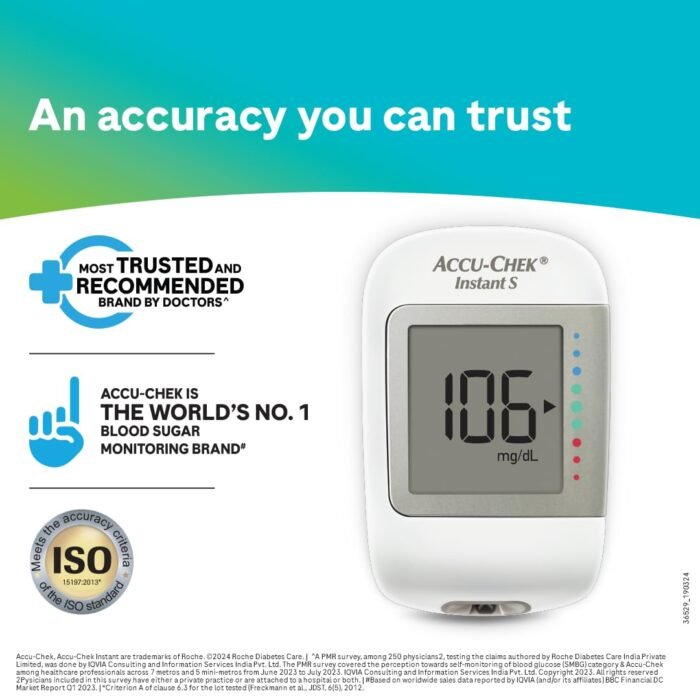 Accu-Chek Instant S Blood Glucose Glucometer Kit with Vial of 10 Strips