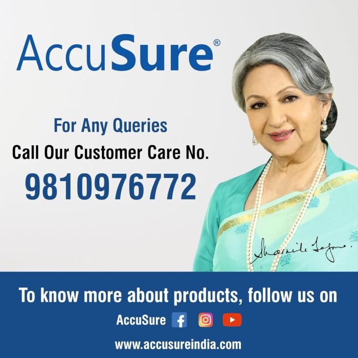 AccuSure Instant Digital Blood Glucometer Kit with 25 Strips,10 Lancet,1 Lancing device for Accurate Blood Glucose Sugar