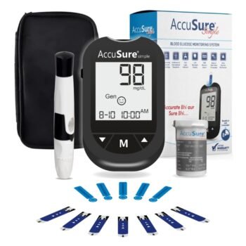 AccuSure Instant Digital Simple Glucometer Kit with 25 Strips,10 Lancet,1 Lancing device for Accurate Blood8