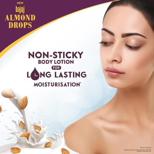 Bajaj Almond Drops Non-Sticky Body Lotion Long Lasting Moisturization Almond Oil