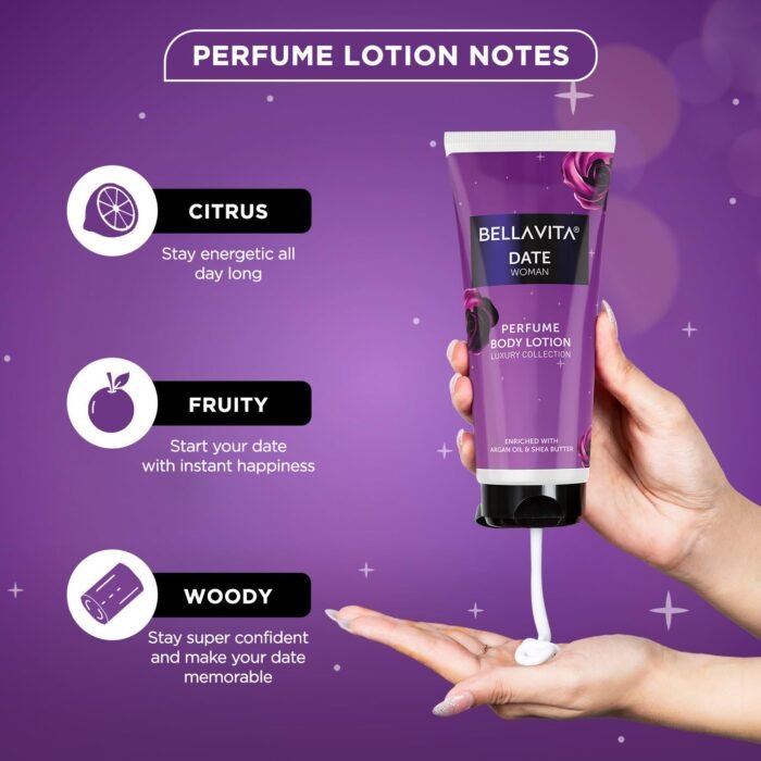 Bella Vita Luxury Date Woman Body Perfume Lotion for Nourishing, Hydrating, Soft, Supple