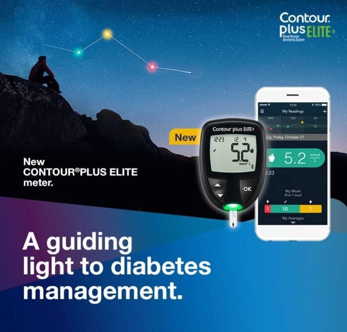 Contour Plus Elite Blood Glucose Monitoring System (with Bluetooth) | Glucometer with 25 Free Test Strips