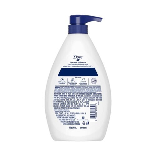 Dove Deeply Nourishing Body Wash, With Exfoliating Beads For Softer, Smoother Skin, 800 ml