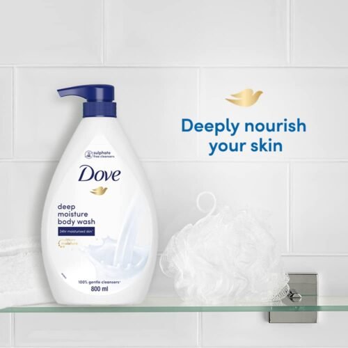 Dove Deeply Nourishing Body Wash, With Exfoliating Beads For Softer, Smoother Skin, 800 ml