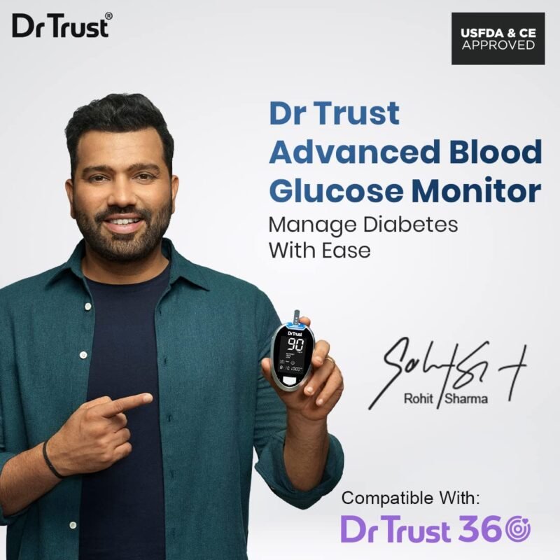 Dr Trust (USA) Fully Automatic Blood Sugar Testing Glucometer Machine with 60 Strips