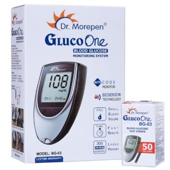 Dr. Morepen BG-03 Gluco One Glucometer Combo, 50 Strips (Multicolor)