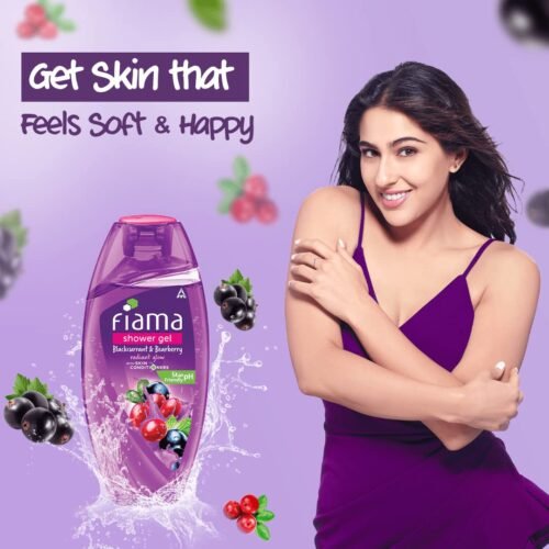 Fiama Body Wash Shower Gel Blackcurrant & Bearberry, 250ml, Body Wash for Women & Men with Skin Conditioners for Radiant Glow