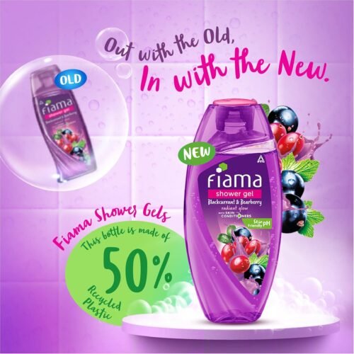 Fiama Body Wash Shower Gel Blackcurrant & Bearberry, 250ml, Body Wash for Women & Men with Skin Conditioners for Radiant Glow