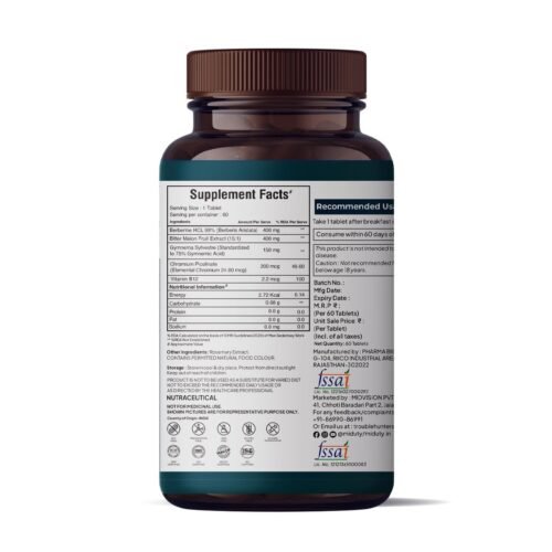 Miduty by Palak Notes Berberine HCL Triple Benefits of Blood Sugar Control, Vitamins, Minerals