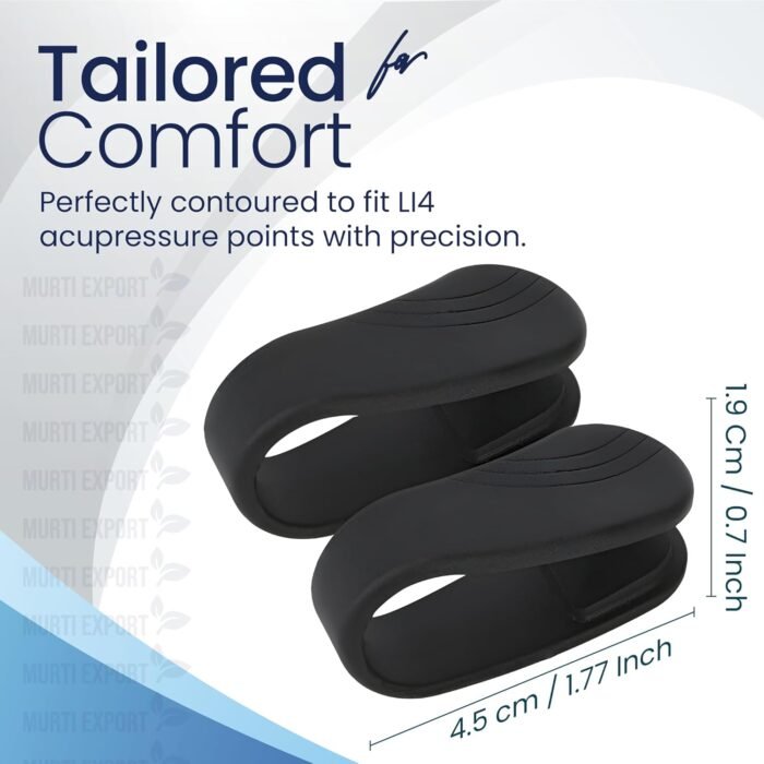 Murti Export Sugar Control LI4 Acupressure Point Clip (4 Piece) - Wearable Hand Massager for Headache, Migraine, Arthritis, and Tension Relief