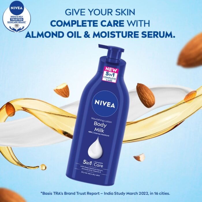 NIVEA Nourishing Body Milk 600ml Body Lotion 48 H Moisturization With 2X Almond Oil