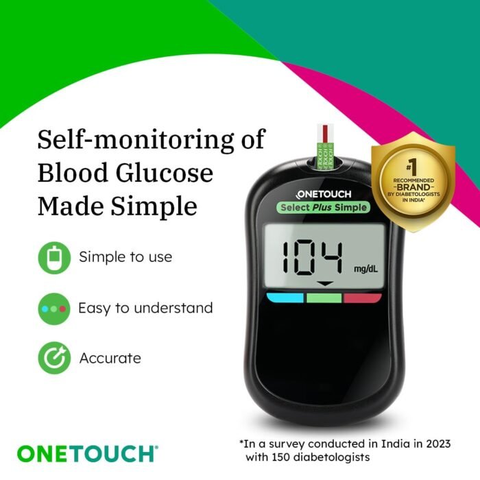 OneTouch Select Plus Simple glucometer machine Simple & accurate testing of Blood sugar levels at home Global Iconic Brand