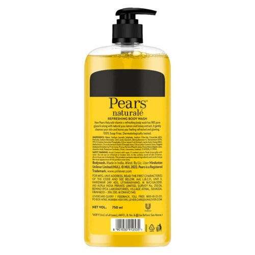 Pears Naturale Refreshing Vitamin C Body Wash with Natural Yuzu Lemon, Vitamin C & Honey Extract