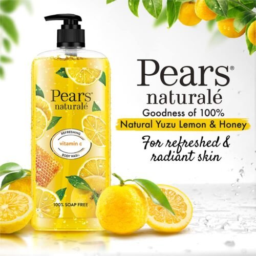 Pears Naturale Refreshing Vitamin C Body Wash with Natural Yuzu Lemon, Vitamin C & Honey Extract