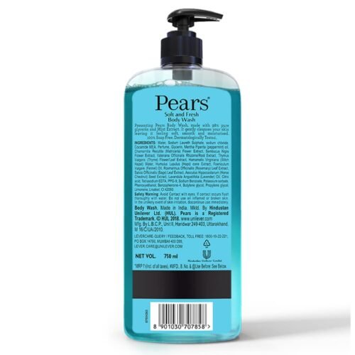 Pears Soft & Fresh Shower Gel SuperSaver XL Pump Bottle with 98% Pure Glycerine
