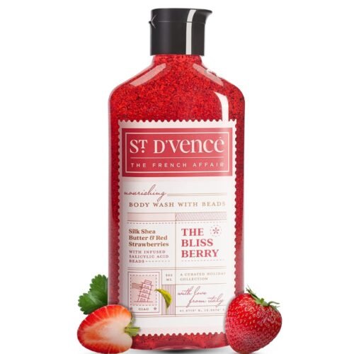 St. D’vence Bliss Berry Salicylic Acid Body Wash Shower Gel with Strawberry & Shea Butter Raw