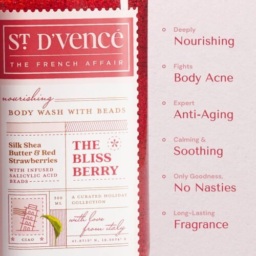 St. D’vence Bliss Berry Salicylic Acid Body Wash Shower Gel with Strawberry & Shea Butter Raw8