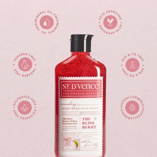 St. D’vence Bliss Berry Salicylic Acid Body Wash Shower Gel with Strawberry & Shea Butter Raw8