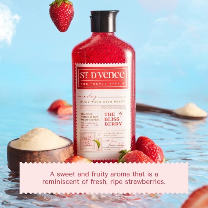 St. D’vence Bliss Berry Salicylic Acid Body Wash Shower Gel with Strawberry & Shea Butter Raw8