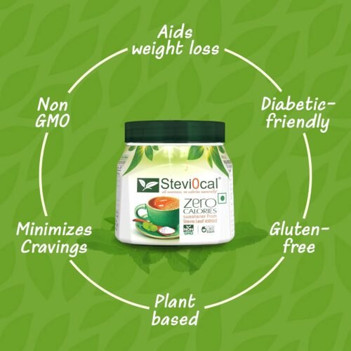 Stevi0cal Stevia Sweetener Powder 100% Sugar Free Natural Zero Calorie for Weight Management, Diet, Diabetic Friendly