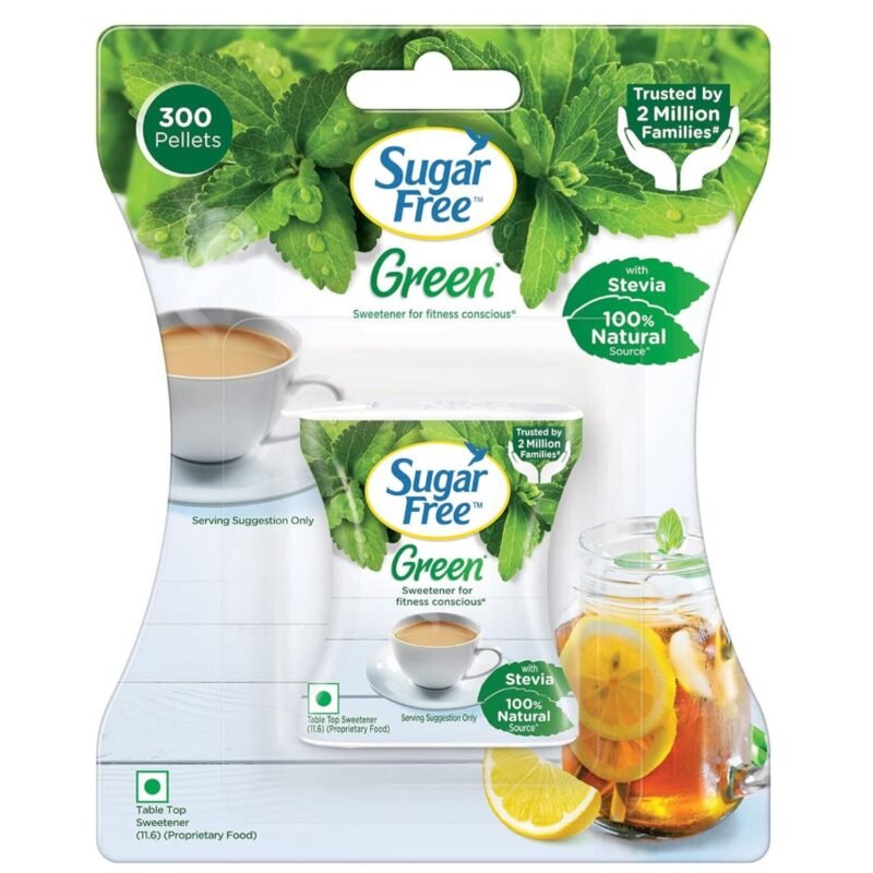 Sugar Free Green Stevia, 300 Pellets 100% Plant-based Natural Sweetener 100% Natural