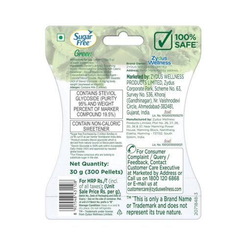 Sugar Free Green Stevia, 300 Pellets 100% Plant-based Natural Sweetener 100% Natural