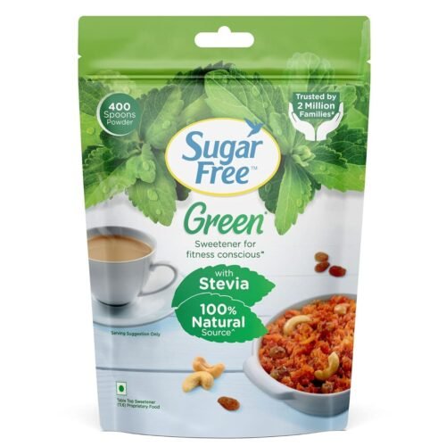 Sugar Free Green Stevia Pouch 400 g 100% Plant based Natural Sweetener Equivalent to Sweetness from 1Kg Sugar