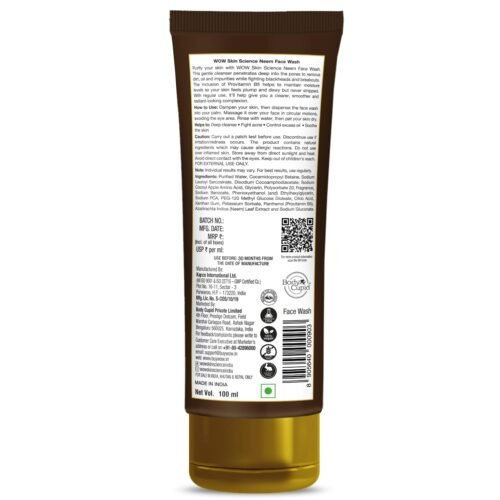 WOW Skin Science Neem Face Wash | Purifies Skin | Unclogs Pores | Fights Acne | Calms Skin