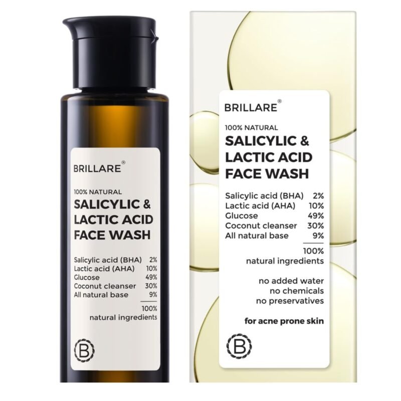 Brillare Salicylic & Lactic Acid Face Wash Useful for Clear, Acne Prone Skin