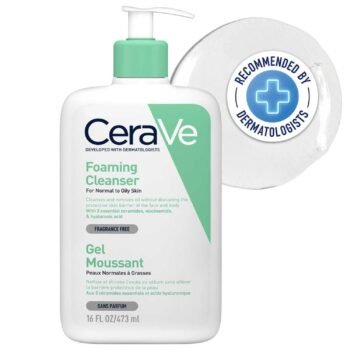 CeraVe Foaming Cleanser For Normal To Oily Skin (473ml) - Dermatologist-Developed Facewash