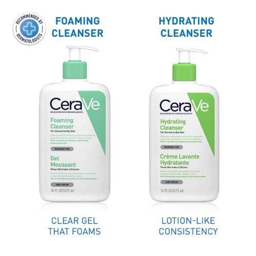 CeraVe Foaming Cleanser For Normal To Oily Skin (473ml) - Dermatologist-Developed Facewash