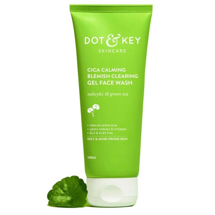 Dot & Key CICA Face Wash for Acne Prone Skin, 2% Salicylic Acid Face Wash with Green Tea1