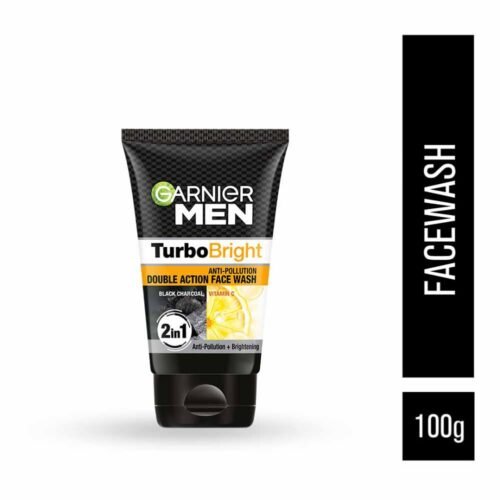 Garnier Men, Face Wash, Brightening & Anti-Pollution, TurboBright Double Action, 100 g