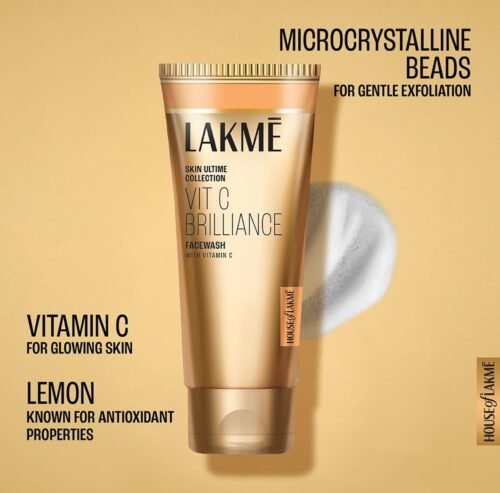 Lakme Vitamin C Brilliance Facewash 100g Vitamin C Face Wash for Glowing and Brighter Skin