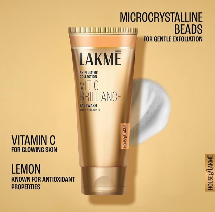 Lakme Vitamin C Brilliance Facewash 100g Vitamin C Face Wash for Glowing and Brighter Skin
