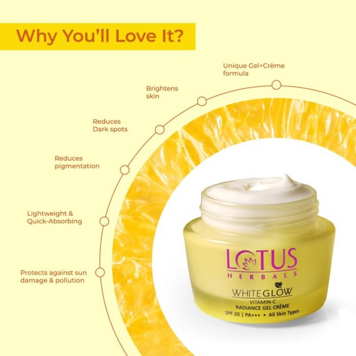 Lotus Herbals WhiteGlow Vitamin C Gel Crème Reduces Dark Spots