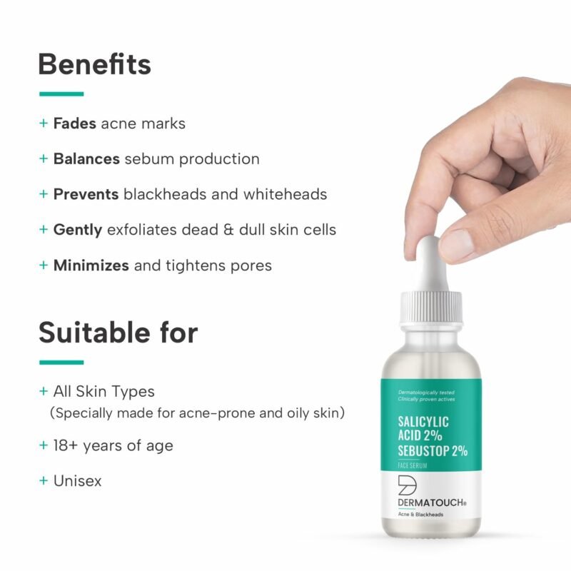 DERMATOUCH Salicylic Acid 2% w/w Sebustop 2% Face Serum