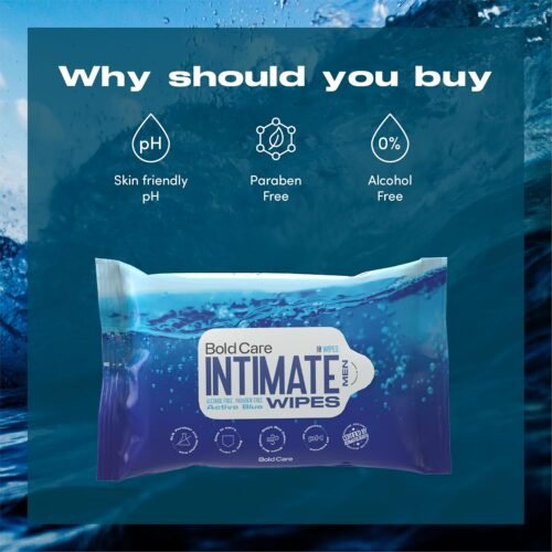 Bold Care Active Blue Intimate Cleansing Wipes