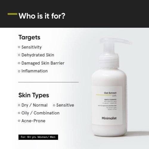 Minimalist Gentle Face Wash With 6% Oat Extract & Hyaluronic Acid For Sensitive Skin