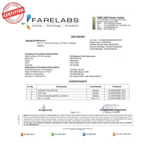 WishCare 5% Niacinamide Oil Balance Fluid Sunscreen