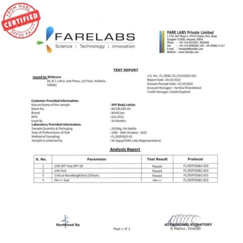 WishCare Sunscreen Body Lotion